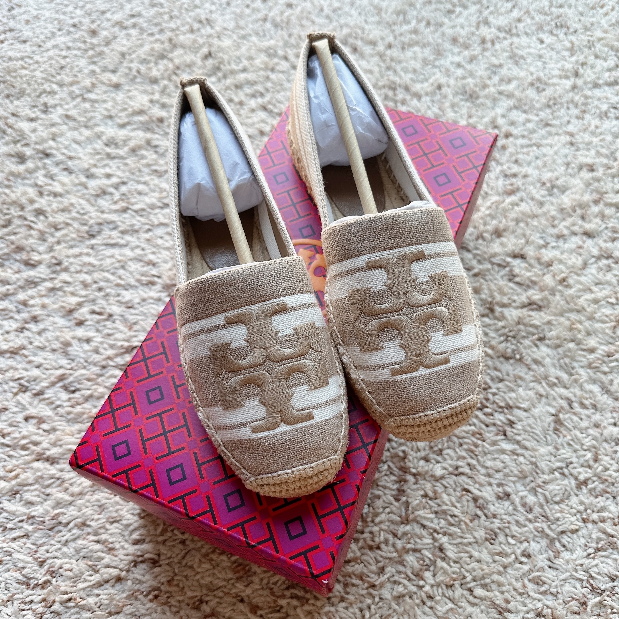 [美國現貨] Tory Burch Double T Jacquard Espadrille