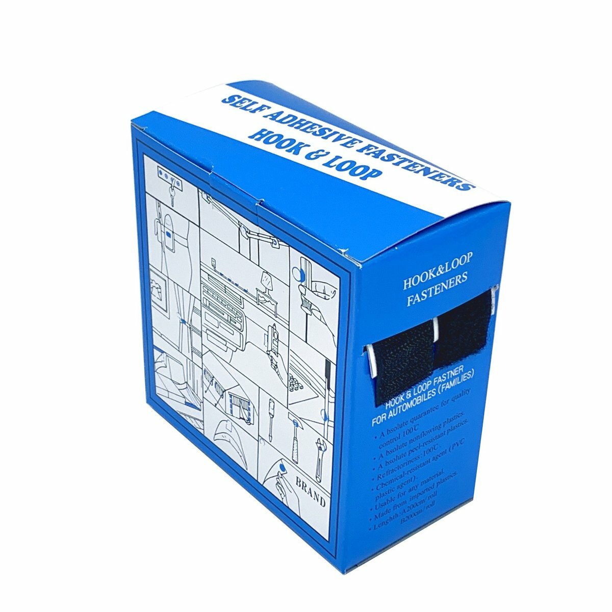 N000│自黏貼魔術貼帶 2.5 x 200cm - 1 盒裝