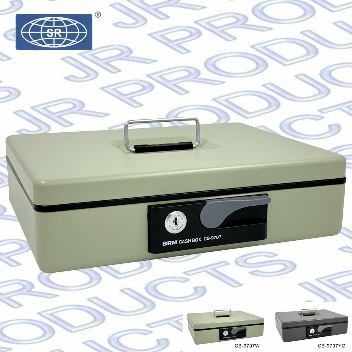 "SRM 地球牌" 珍寶豪華金庫錢箱 #CB-9707W - 1 個