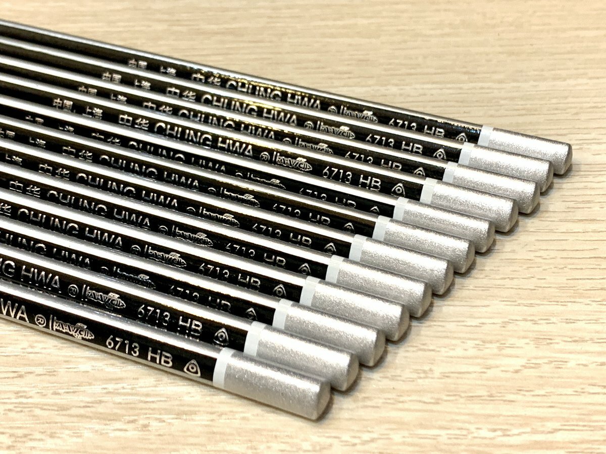 中華牌 - #6713銀色幼杆三角HB鉛筆(12支裝)《香港行貨》