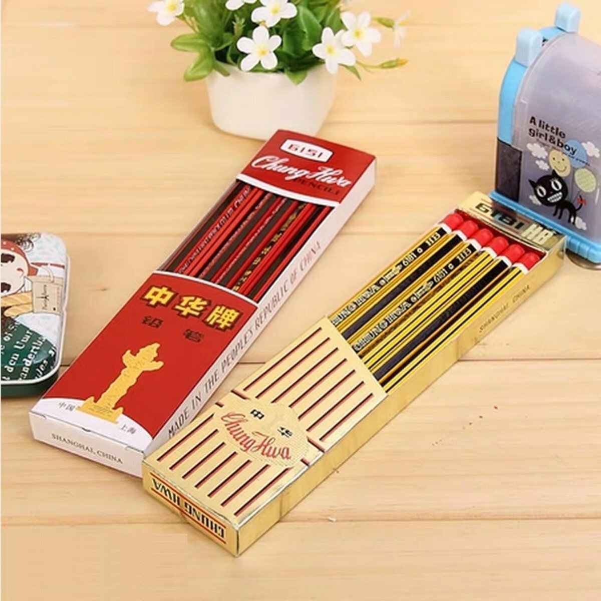 中華牌 - 經典#6151紅杆+#6181金杆HB鉛筆 (12支裝 x 2 盒) 《香港行貨》