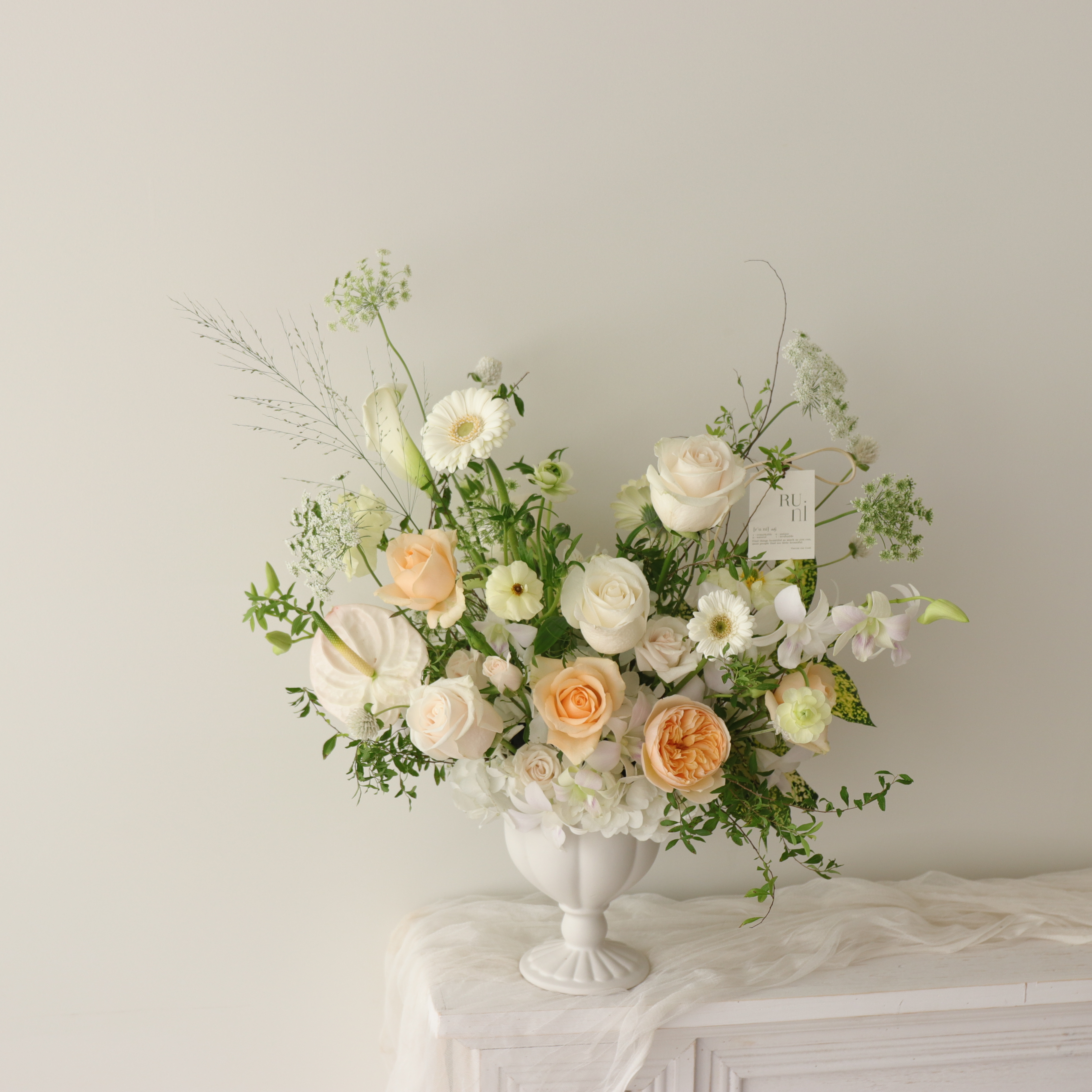 青檸黃橘-客製日式冠軍杯桌花