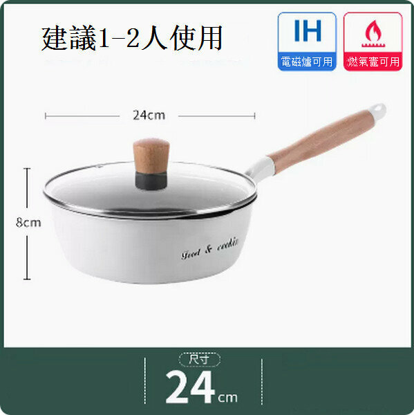 Hot style medical stone small wok non-stick frying pan [white with diversion port letter model 24cm + lid]