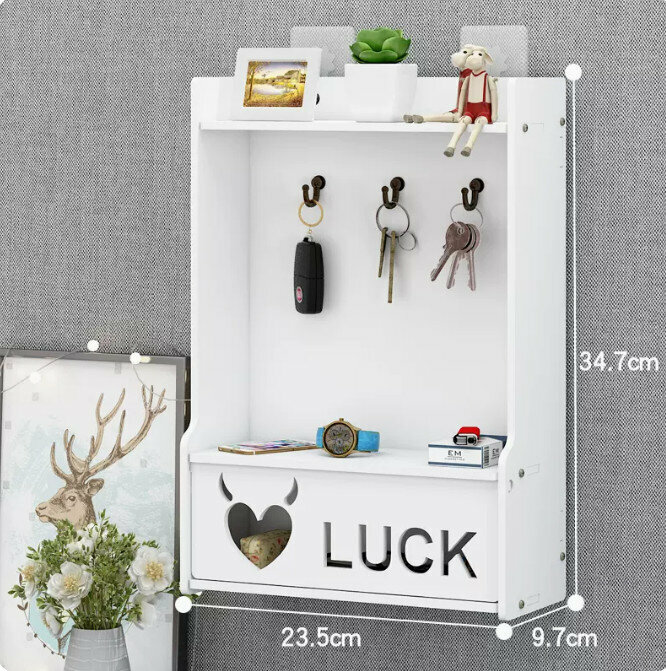 Popular key wooden storage rack (waterproof white)