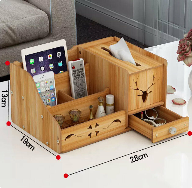 Popular desktop storage box (B96 Nordic deer style walnut color)
