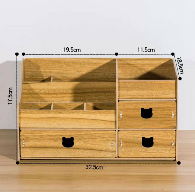 New cosmetic storage box makeup box makeup box (double-layer enlarged walnut)