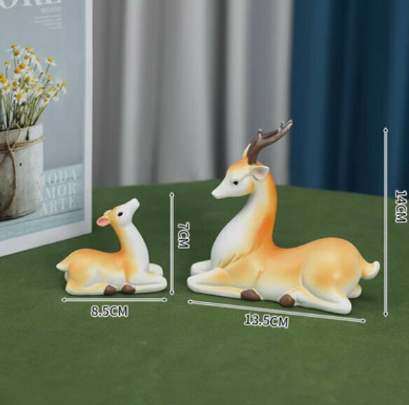 New decorative furnishings [pair of sitting sika deer]