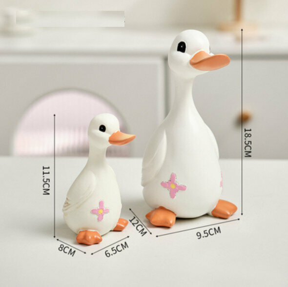New decorative furnishings [pair of cute ducks with red flowers]
