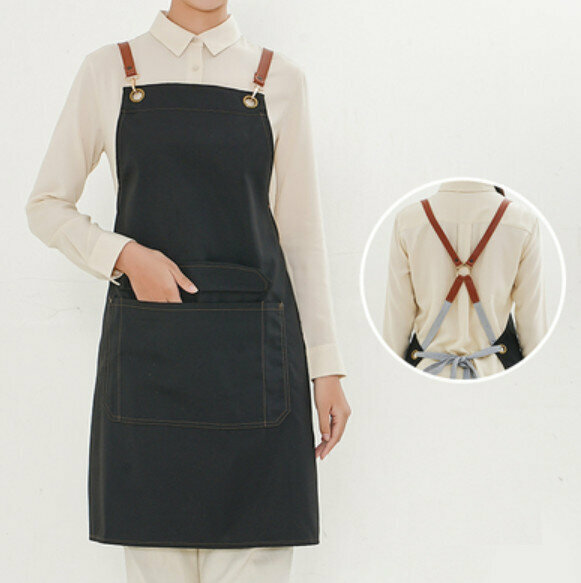 Hot recommended catering kitchen work apron (waterproof B003 black)