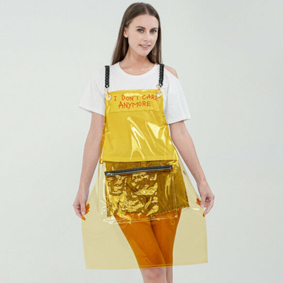 Hot recommended kitchen oil-proof and waterproof work apron (TPU orange salad chain style)