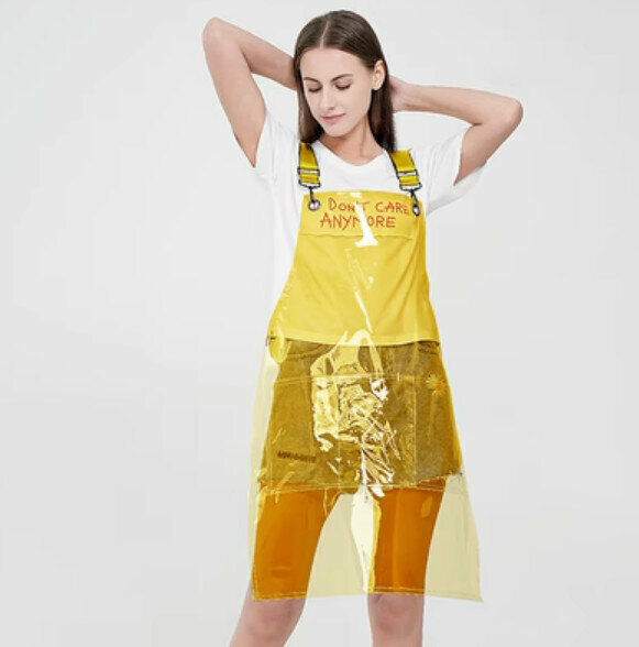 Hot recommendation wear-resistant no-wash work apron [TPU orange (60cm long)]