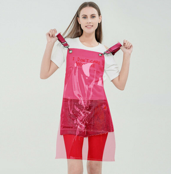 Hot push wear-resistant no-wash work apron [TPU red (60cm long)]