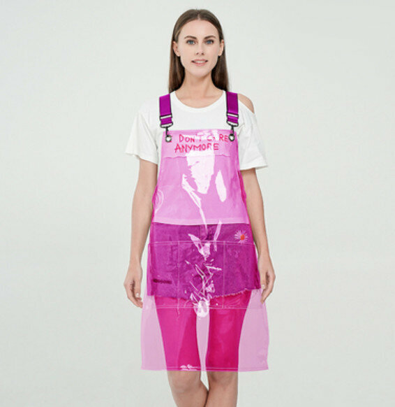 Hot push wear-resistant no-wash work apron [TPU purple (60cm long)]