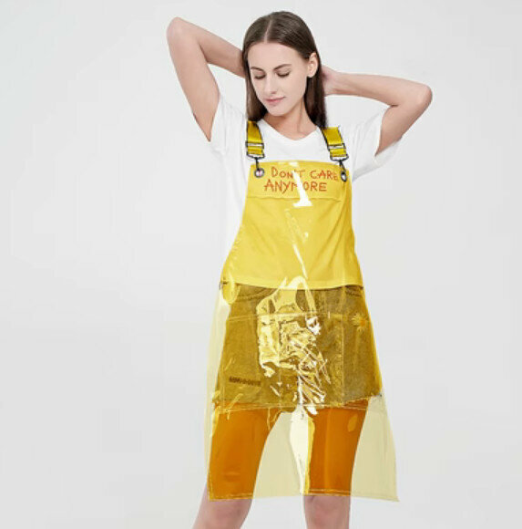 Hot recommendation wear-resistant no-wash work apron [TPU orange (80cm long)]