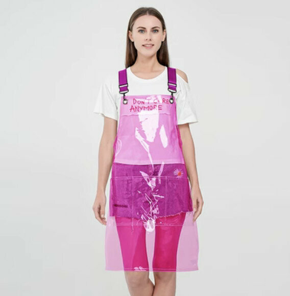 Hot push wear-resistant no-wash work apron [TPU purple (80cm long)]