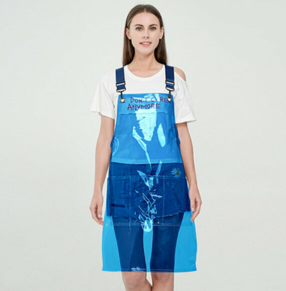 Hot push wear-resistant no-wash work apron [TPU blue (80cm long)]