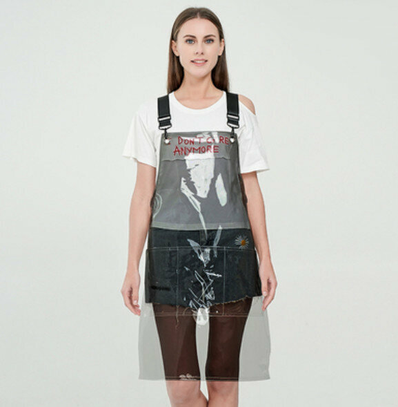 Hot push wear-resistant no-wash work apron [TPU black (60cm long)]