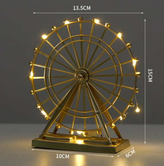 Popular decorative furnishings [golden ferris wheel with lights]