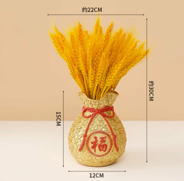 爆款裝飾擺設【金錢袋+100束麥穗】