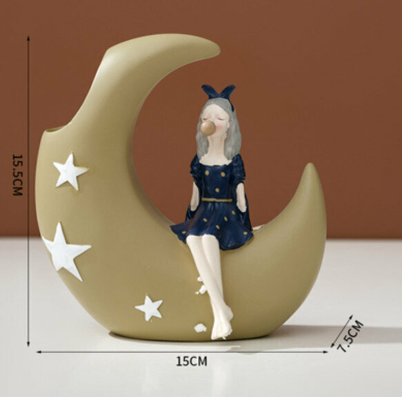 Popular decorative furnishings [Girl Sitting on the Moon]