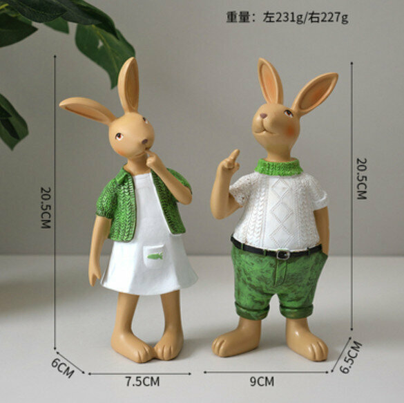Popular decorative furnishings [pair of large standing rabbits]