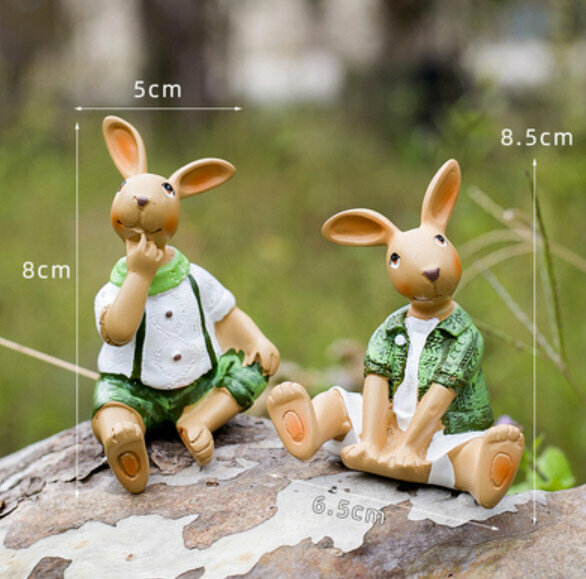 Popular decorative furnishings [pair of sitting rabbits]