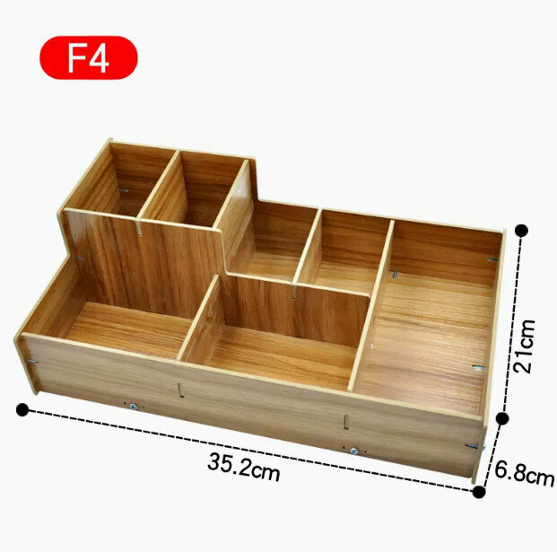 Popular desktop multifunctional sundry storage (wooden non-waterproof F4 walnut color)