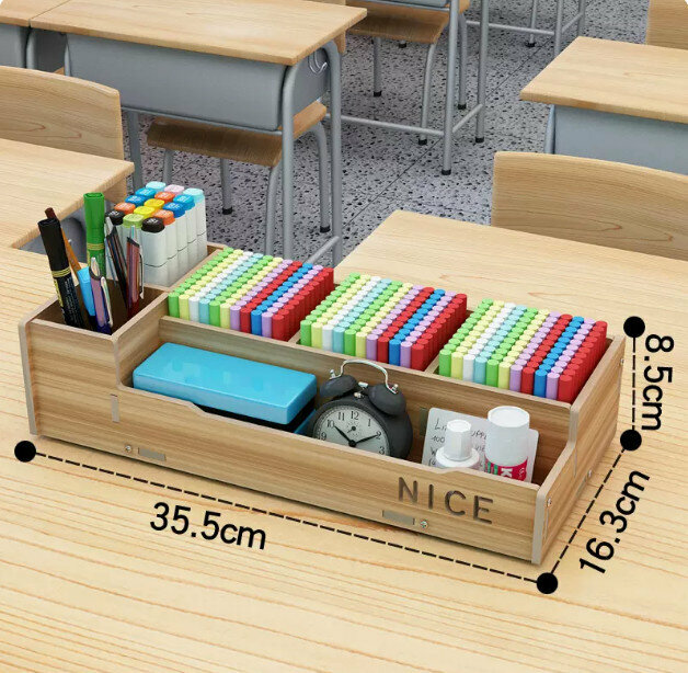Popular desktop multi-functional sundry storage (wooden non-waterproof F11 walnut color)