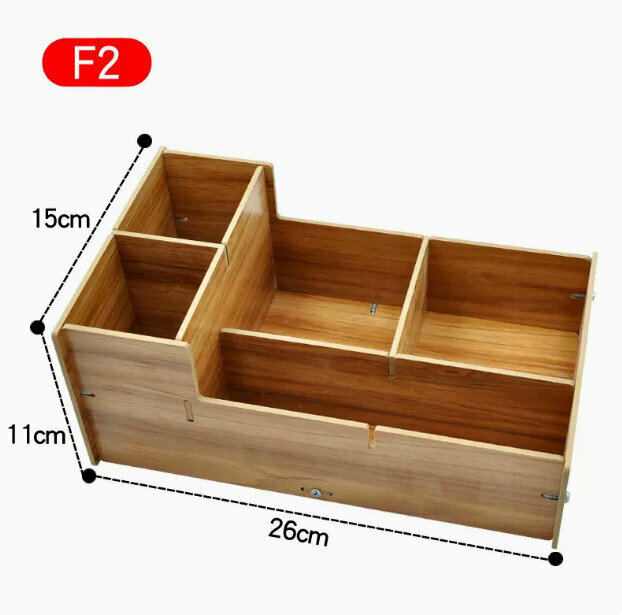 Popular desktop multi-functional sundry storage (wooden non-waterproof F2 walnut color)