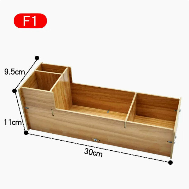 Popular desktop multi-functional sundry storage (wooden non-waterproof F1 walnut color)