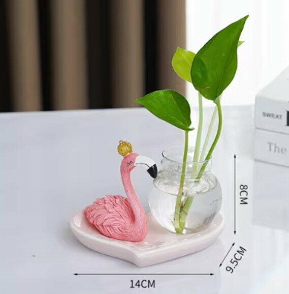爆款水培花瓶擺件【火烈鳥國王】