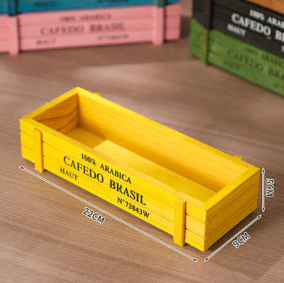 New wooden flowerpot [yellow rectangular wooden box]