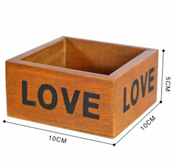 New wooden flowerpot [old color LOVE wooden box]