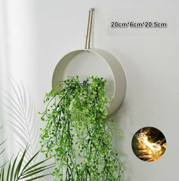 New wall hanging plant flowers [white-1 bunch of wickers]