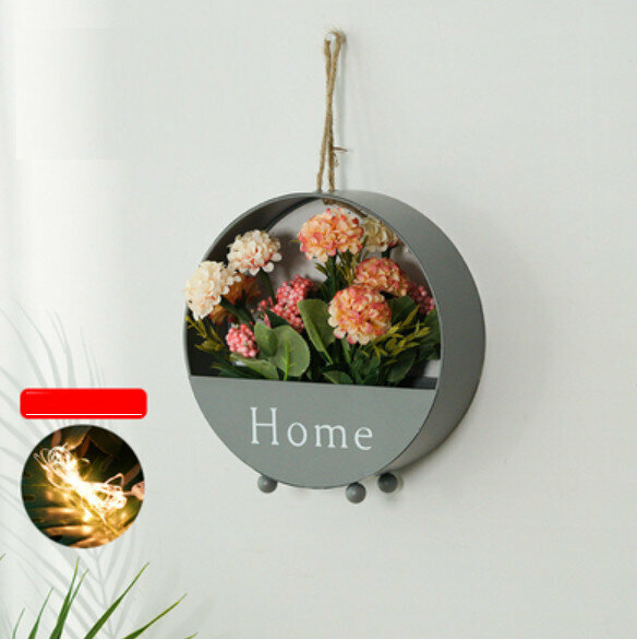 New wall hanging plant flowers [grey-1 bunch of champagne color hydrangeas]