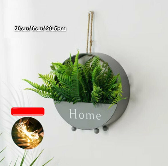 New wall hanging plant flowers [grey-1 bunch 2 bunches fern leaves]