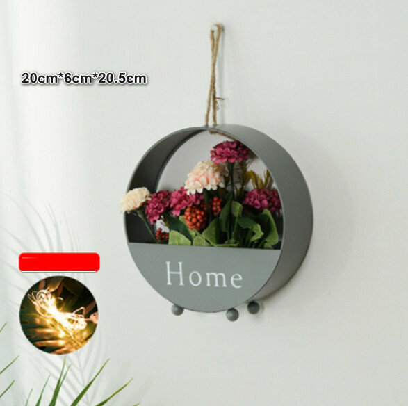 New wall hanging plant flowers [grey-1 bunch of red hydrangea]