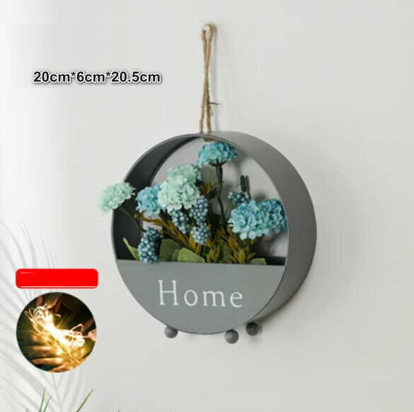 New wall hanging plant flowers [grey-1 bunch of blue hydrangea]