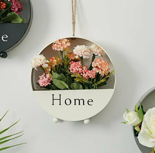 New wall hanging plant flowers [white-1 bunch of champagne color hydrangea]