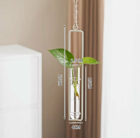 新款水培玻璃花瓶【白色試管-中號】