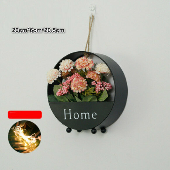 New wall hanging plant flowers [black-1 bunch of champagne color hydrangeas]