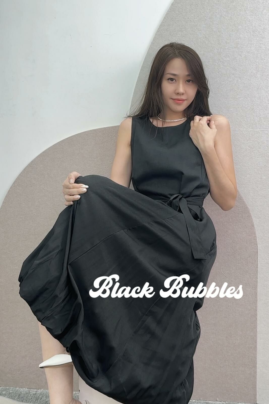 OP#6197 🤍黑泡泡連身裙