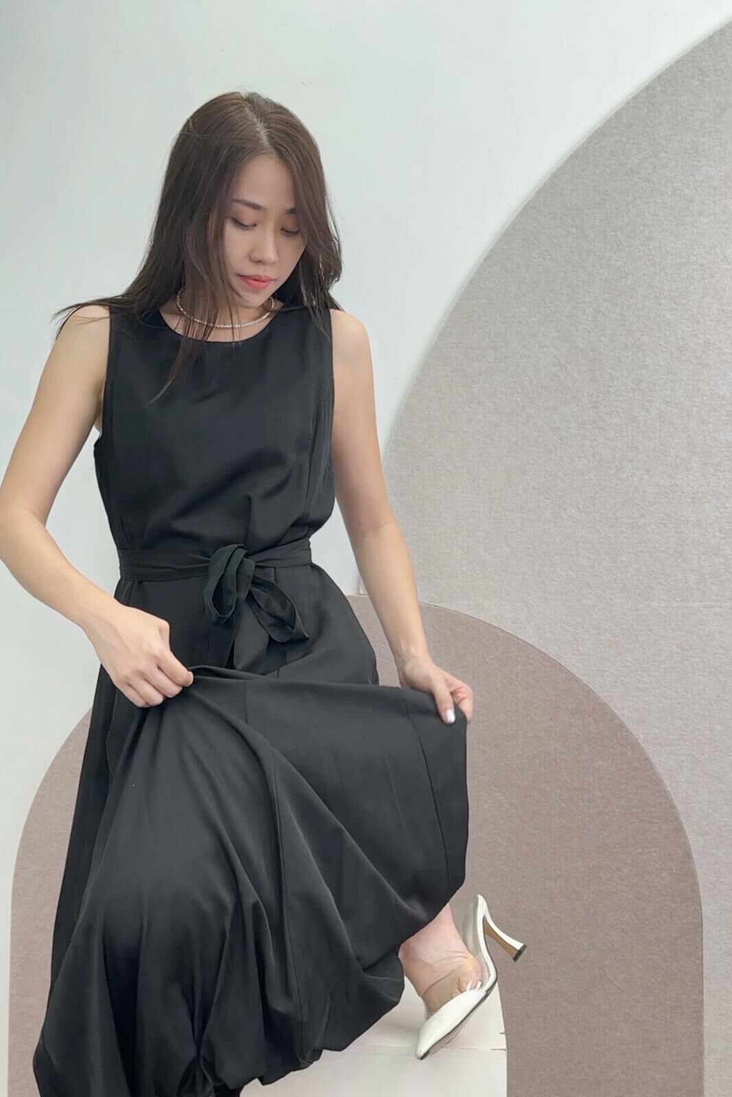 OP#6197 🤍黑泡泡連身裙