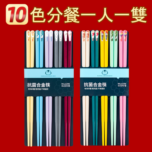 新款合金日式尖頭筷子（新款10種花色）