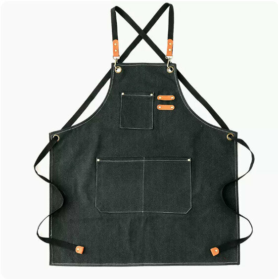 Hot Selling Apron [Washed Thick Canvas Cross Adult Black] [Specification: 74*68CM]