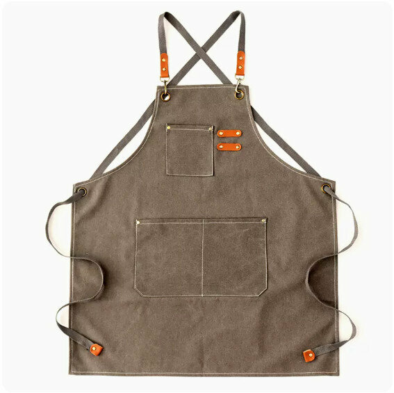 Hot Selling Apron [Washed Thick Canvas Cross Adult Dark Gray] [Specification: 74*68CM]