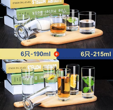 熱賣家用套裝水杯啤酒杯(規格:6只高圓杯+6只矮圓杯 套裝）