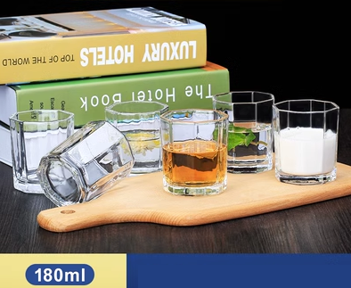 熱賣家用套裝水杯啤酒杯(規格:6只矮八角+6只矮八角✅套裝）