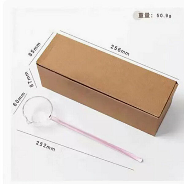 Hot selling long handle household glass spoon spoon red wine spoon [pink]