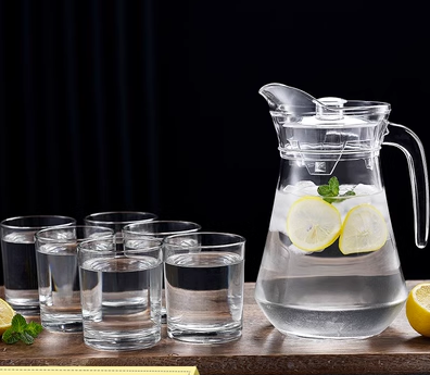 Hot Selling Transparent Juice Cup (Specifications: 1.3L duckbill pot + 6 190ml short round cups)